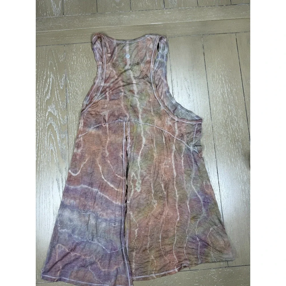 Lululemon Salute The Sun‎ Tank Tiger Custom Tie Dye Size 12 Boho Hiking Indie